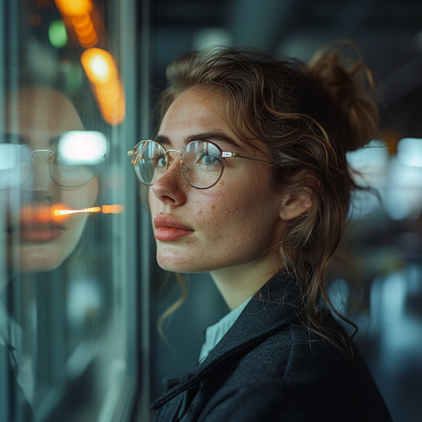 Positive Imagebildung und Trendbewusstsein. Eine junge Frau ist mit sich im Reinen was nachhaltige Energien betrifft.