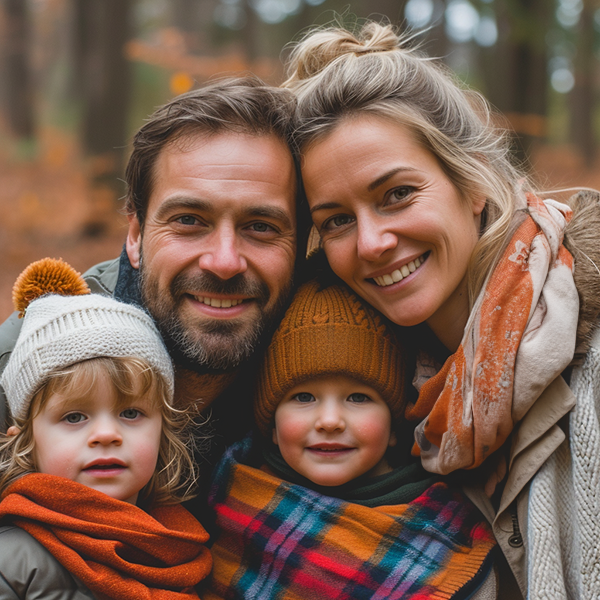 Unterstützung der Energiewende. Eine glückliche Familie, die nachhaltig und bewusst für die Zukunft lebt.